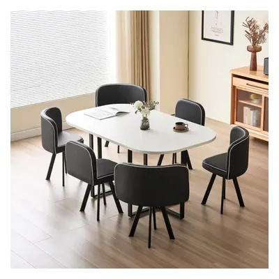 (White, Black) 150cm Rectangular Dining Table With Chairs Various Colours