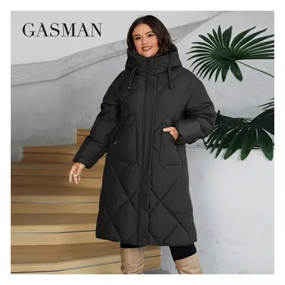 (black, 6XL) Gasman Women&apos;s Winter Jacket Plus Size L-6xl Women Coat Brand Fashion Thick Co