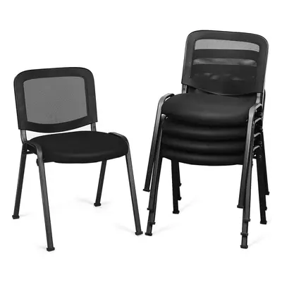 5PCS Stackable Reception Chairs Upholstered Conference Office Chair