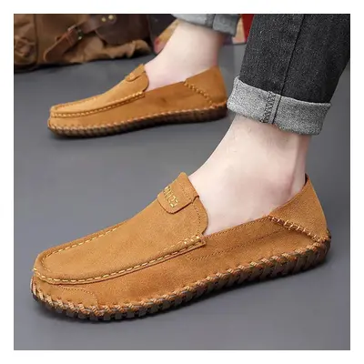 (brown, 40) Men&apos;s Loafers Moccasin Driving Shoes Slip On Flats Boat Shoes