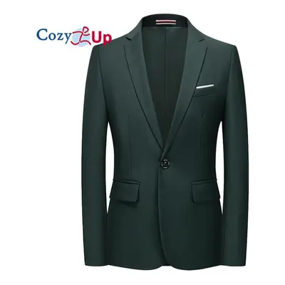 (green, M) Cozy Up Men&apos;s Casual Blazer Jacket Slim Fit Sports Coat Business Suit Jackets On