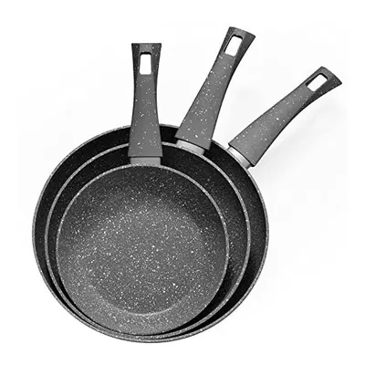 Rainberg 3PK Frying Pan Set 20cm, 24cm & 28cm Granite Frying Pan Nonstick Coating, Anti-Scratch 