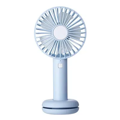 (Blue) Mini Electronic Desktop Clamp Design LED Night Light USB Rechargeable Fan