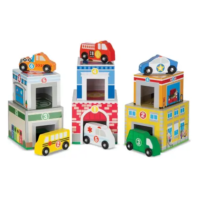 Melissa & Doug Nesting and Sorting Blocks â Buildings, Wooden Vehicles