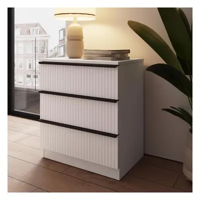 Ripple Effect White Drawer Chest Of Drawers Nightstand Scalloped Fronts