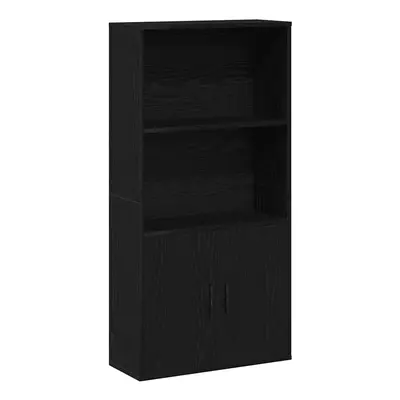 (black) vidaXL Bookcase Sonoma Oak 60x24x120 cm Engineered Wood bookshelf book case