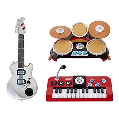 little tikes 658891EUC Real Jam First Concert Set-Electric Guitar, Drums, and Keyboard with Case