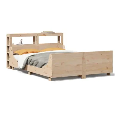 (natural, x cm) vidaXL Bed Frame with Headboard Bed Base Bedstead 200x200 cm Solid Wood Pine