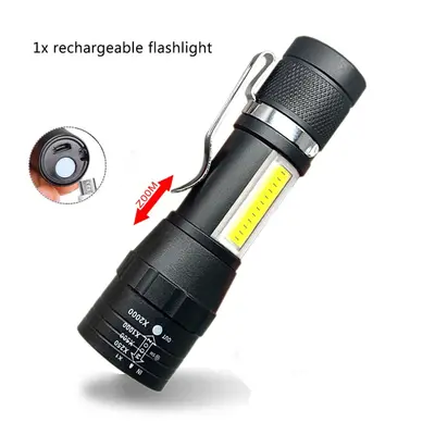 (G Packing) Portable Rechargeable Zoom LED Flashlight Torch Lantern Lighting Modes Camping Light