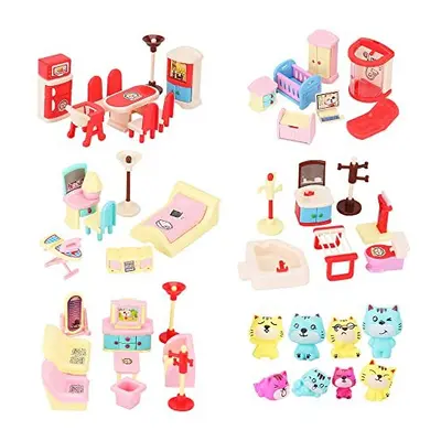 50 Pack Kids Little Dollhouse Furniture Toys House Big Dreams for Baby Children Girls Boys Age