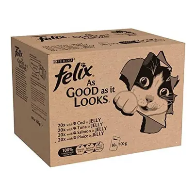 Felix As Good As It Looks Cat Food Fish x 100g (80 Pouches)