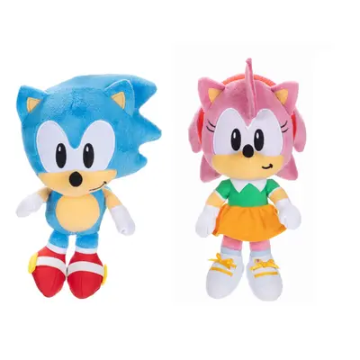 Sonic The Hedgehog 9"" Plush 2-Pack Sonic & Amy Collectible Stuffed Toy