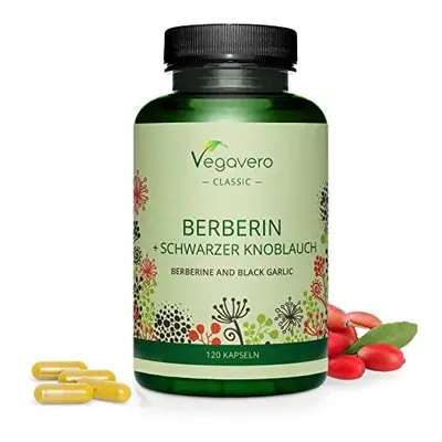 Berberine HCL Vegavero | with Black Garlic Extract (15:1) | Month's Supply | Blood Sugar Levels 