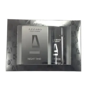 Azzaro Night Time Pcs Set For Men: 3.4 Edt Sp + Oz Deodorant Sp