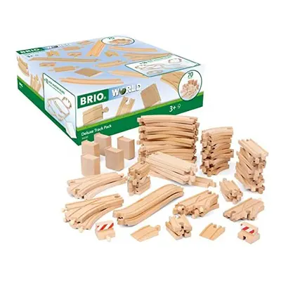 BRIO World Deluxe Train Track Pack Kids Age Years Up - Compatible With Most BRIO Railway Sets & 