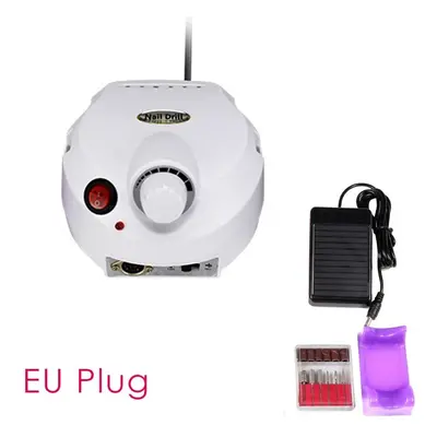 (white, 220V(EU Plug)) Electric Manicure Drill 35000rpm Nail Drill For Nail Polish Remover Pedic