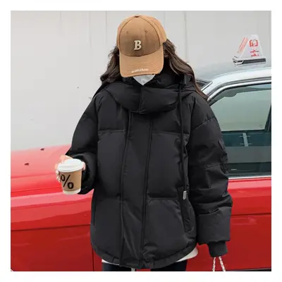 (black, XXL) Autumn Winter Cotton-padded Jacket Women Love Short Style Down Cotton Bread Coat