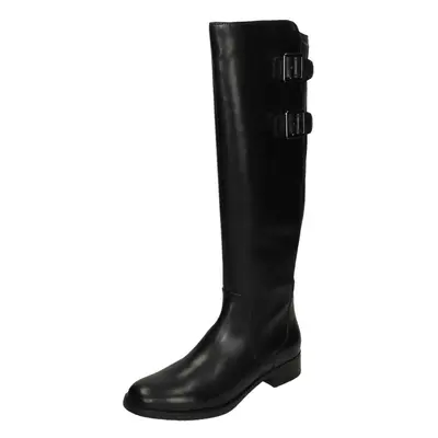 (Black, UK 5) Ladies Clarks Knee High Boots Netley Whirl - E Fit