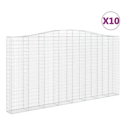 (10 pcs, x x 200/220 cm) vidaXL Arched Gabion Basket Stone Basket Gabion Retaining Wall Galvanis