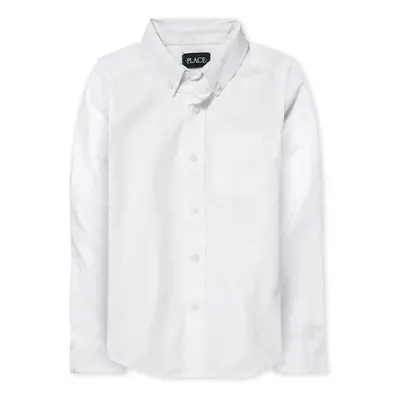 The Children's Place boys Long Sleeve Oxford School Uniform Button Down Shirt White Large US