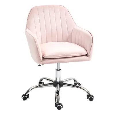 HOMCOM Office Chair, Swivel Desk Chair w/ Adjustable Height, Pink