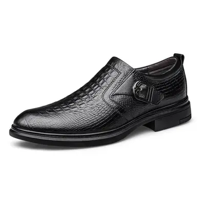 (black, 42) Fashion Formal Leather Shoes For Men Dress Business Shoes Male Geometric Oxfords Par