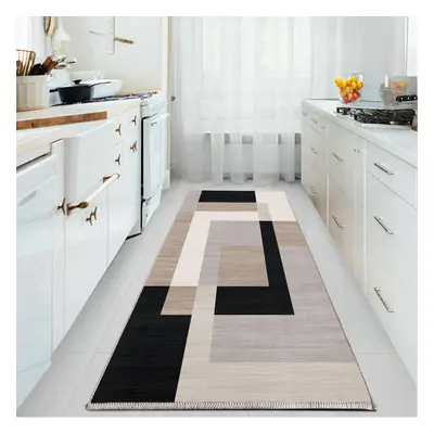 (MILO NEUTRAL, 80cm x cm (2 ft in x ft)- Large Runner Rug) Non Slip Area Rugs Printed Geometric 