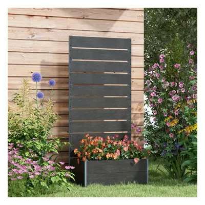 Outsunny Raised Garden Bed with Trellis and Drainage Hole, Planter Box Black