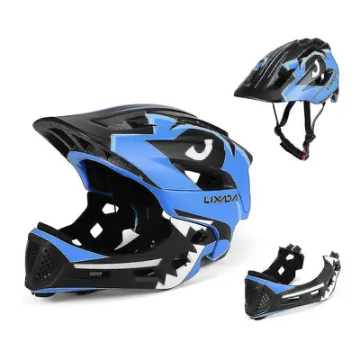 (blue) Kids Detachable Full Face Helmet Children Sports Safety Helmet For Roller Skating