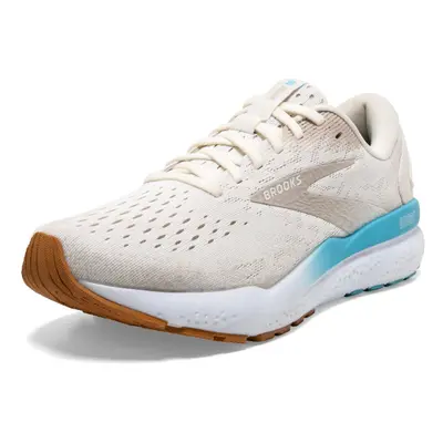 Brooks Womens Ghost Neutral Running Shoe - Coconut/Chateau Grey/Blue - Medium