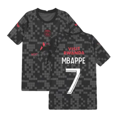 (SB) PSG Pre-Match Training Shirt (Black) - Kids (MBAPPE 7)