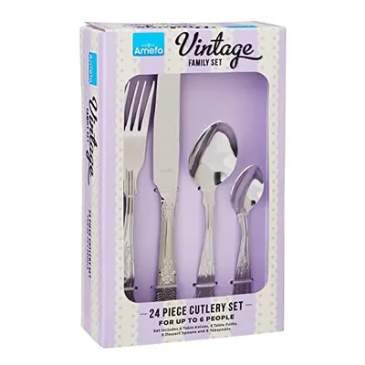 621000WF19G24 Vintage Kings Piece Person Cutlery Set - Gift Boxed(Silver)