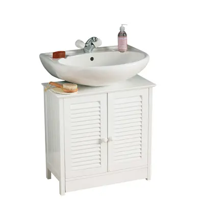 Premier Housewares White Wood Under Sink Bathroom Cabinet