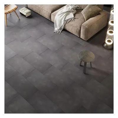 (#2) 20Pcs Grey Stone Effect PVC Flooring Tiles