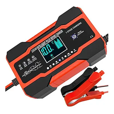 10-Amp Car Battery Charger, 12V and 24V Smart Fully Automatic Battery Charger with Temperature C