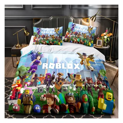 (Style 06, Double(200X200CM/3PCS)) Roblox Kids Bedding Single Double Duvet Cover UK