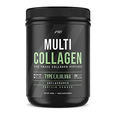 Multi Collagen Protein Powder (400g) - Types I, II, III, V & X - Hydrolyzed Grass Fed Bovine, Wi