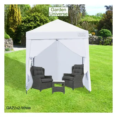 Gazebo 2x2m Garden Universe Heavy Duty Pop up Frame Marquee Canopy Tent White