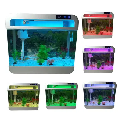 26L Glass Fish Tank Colourful Touch LED Fish Aquarium