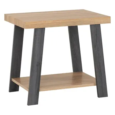 Eddie Side Table in Grey and Sonoma Oak Effect Finish