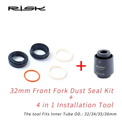 (32MM kit with tool) Bicycle Front Fork Dust Seal 32mm 35 36mm Dust Seal Foam Ring for Fox/Rocks