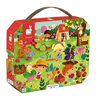 Janod - Child Puzzle Vegetable Garden Pieces - Educational Game - Fine Motor Skills and Concentr