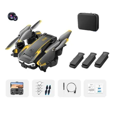 (3 battery, Yellow) New S6 HD Drone Aerial Photography Obstacle Avoidance Quadcopter Helicopter 