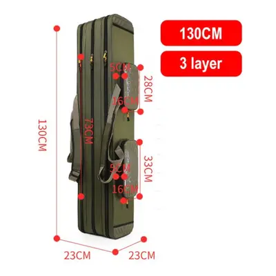 (as the picture, Layer 130cm) Fishing Bag 80/90/100/120/125/130cm 2/3/4 Layer Fishing Bag Oxford