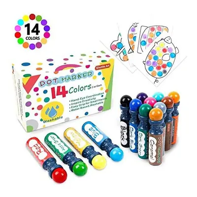 Bingo Dabbers, Shuttle Art Colours Bingo Pens with Patterns Double Adhesive Paper, Washable Dot 