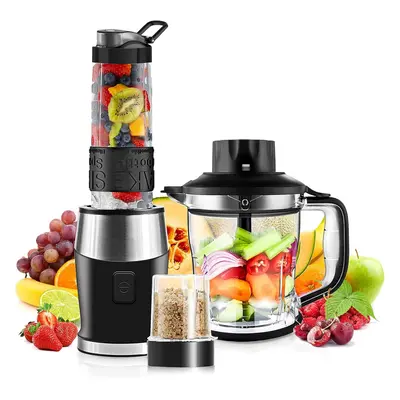 (Silver Black) 700W Blender Portable Food Chopper and Grinder