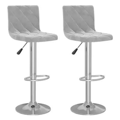 vidaXL Bar Stools Kitchen Bar Chair Pub Counter Stool pcs Light Grey Velvet