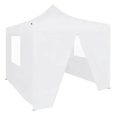 vidaXL Professional Folding Party Tent with Sidewalls 3x3m Steel White Shade