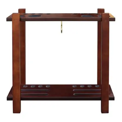 Carmelli NG2567W Classic Floor Billiard Pool Cue Rack, Antique Walnut