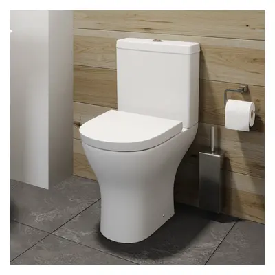 White Gloss Close Coupled Toilet and Soft Close Toilet Seat